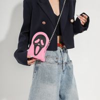 Women's Pu Leather Ghost Punk Streetwear Sewing Thread Square Zipper Crossbody Bag main image 2
