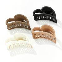 Solid Color Heart Shape Solid Color Plastic Hair Claws main image 7