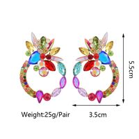 1 Pair Retro Luxurious Ethnic Style Round Flower Layered Hollow Out Inlay Zinc Alloy Glass Ear Studs main image 6