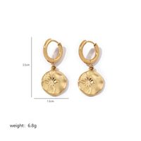 1 Pair Commute Human Face Sun Plating Stainless Steel 18K Gold Plated Drop Earrings sku image 3