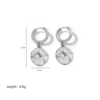 1 Pair Commute Human Face Sun Plating Stainless Steel 18K Gold Plated Drop Earrings sku image 1