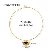 Wholesale Ig Style Simple Style Semicircle Stainless Steel Enamel Plating 18k Gold Plated Earrings Necklace sku image 1