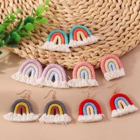 1 Pair Simple Style Rainbow Knit Zinc Alloy Drop Earrings main image 1