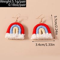 1 Pair Simple Style Rainbow Knit Zinc Alloy Drop Earrings main image 10
