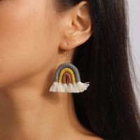 1 Pair Simple Style Rainbow Knit Zinc Alloy Drop Earrings sku image 5