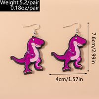 1 Pair Cute Dinosaur Printing Zinc Alloy Drop Earrings main image 10