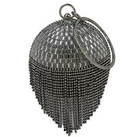 Black Gold Silver Pu Leather Solid Color Round Evening Bags main image 5