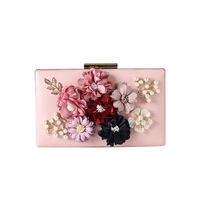 Women's Small All Seasons Pu Leather Metal Flower Classic Style Square Clasp Frame Evening Bag main image 6