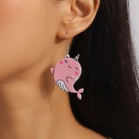 1 Pair Cute Dinosaur Printing Zinc Alloy Drop Earrings sku image 3