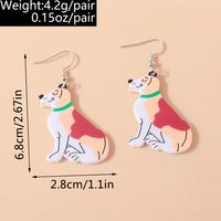 1 Pair Simple Style Dog Printing Zinc Alloy Drop Earrings main image 10