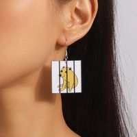 1 Pair Simple Style Dog Printing Zinc Alloy Drop Earrings sku image 2
