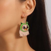 1 Pair Simple Style Dog Printing Zinc Alloy Drop Earrings main image 2