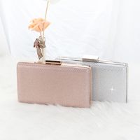 Rose Gold Gold Silver Metal Solid Color Square Evening Bags main image 2