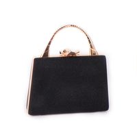 Black Silver Gold Pu Leather Solid Color Square Evening Bags main image 4
