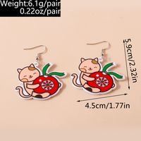 1 Paire Style Simple Chat Impression Alliage De Zinc Boucles D'oreilles main image 8