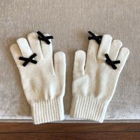 Women's Cute Solid Color Bow Knot Gloves 1 Pair sku image 1