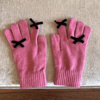 Women's Cute Solid Color Bow Knot Gloves 1 Pair sku image 2
