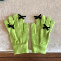 Women's Cute Solid Color Bow Knot Gloves 1 Pair sku image 3