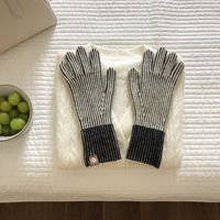 Women's Elegant Basic Stripe Gloves 1 Pair sku image 4