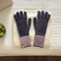 Women's Elegant Basic Stripe Gloves 1 Pair sku image 8