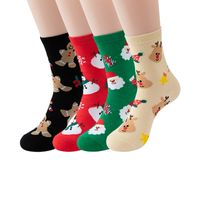 Women's Casual Simple Style Santa Claus Snowman Elk Cotton Crew Socks A Pair main image 1