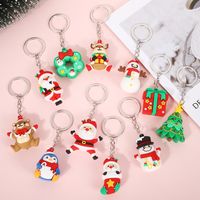 Cartoon Style Santa Claus Silica Gel Christmas Unisex Bag Pendant Keychain main image 4