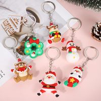 Cartoon Style Santa Claus Silica Gel Christmas Unisex Bag Pendant Keychain main image 5