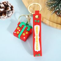 Cartoon Style Santa Claus Silica Gel Christmas Unisex Bag Pendant Keychain sku image 13