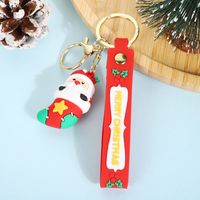 Cartoon Style Santa Claus Silica Gel Christmas Unisex Bag Pendant Keychain sku image 18