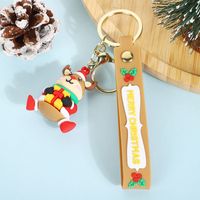 Cartoon Style Santa Claus Silica Gel Christmas Unisex Bag Pendant Keychain sku image 18