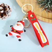 Cartoon Style Santa Claus Silica Gel Christmas Unisex Bag Pendant Keychain sku image 20