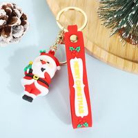 Cartoon Style Santa Claus Silica Gel Christmas Unisex Bag Pendant Keychain sku image 21