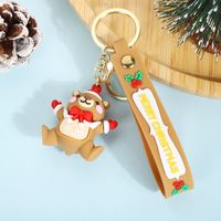 Cartoon Style Santa Claus Silica Gel Christmas Unisex Bag Pendant Keychain sku image 22