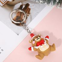 Cartoon Style Santa Claus Silica Gel Christmas Unisex Bag Pendant Keychain sku image 7
