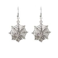 Wholesale Jewelry Retro Spider Spider Web Skull Alloy Plating Drop Earrings sku image 1
