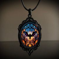 Vintage Style Bat Alloy Plating Halloween Unisex Pendant Necklace sku image 2