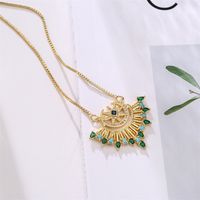 Vintage Style Color Block Heart Shape Copper Plating Inlay Zircon Pendant Necklace main image 5