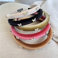 Simple Style Solid Color Butterfly Cloth Hair Band main image 1