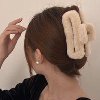 Vintage Style Solid Color Plush Hair Claws main image 5