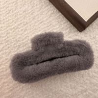 Vintage Style Solid Color Plush Hair Claws sku image 2