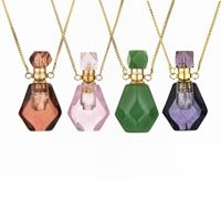 Elegant Sweet Perfume Bottle Stone Copper Pendant Necklace main image 1