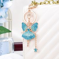 Cute Sweet Human Metal Inlay Rhinestones Women's Keychain sku image 3