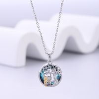 Artistic Cartoon Character Tree Stainless Steel Copper Silver Plated Zircon Pendant Necklace In Bulk sku image 1