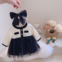 Princess Cute Polka Dots Embroidery Cotton Girls Dresses sku image 1