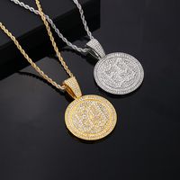Hip-hop Vintage Style Simple Style Number Stainless Steel Alloy Plating Inlay Zircon Gold Plated Silver Plated Men's Pendant Necklace main image 4