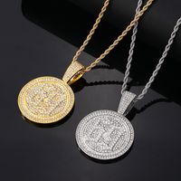 Hip-hop Vintage Style Simple Style Number Stainless Steel Alloy Plating Inlay Zircon Gold Plated Silver Plated Men's Pendant Necklace main image 1
