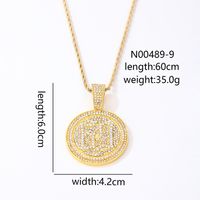 Hip-hop Vintage Style Simple Style Number Stainless Steel Alloy Plating Inlay Zircon Gold Plated Silver Plated Men's Pendant Necklace sku image 1