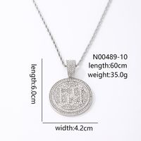 Hip-hop Vintage Style Simple Style Number Stainless Steel Alloy Plating Inlay Zircon Gold Plated Silver Plated Men's Pendant Necklace sku image 2