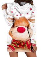 Women's Regular Dress Christmas Hooded Printing Long Sleeve Reindeer Above Knee Festival main image 3