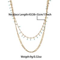 Ig Style Solid Color Stainless Steel Enamel Plating 18k Gold Plated Layered Necklaces sku image 1